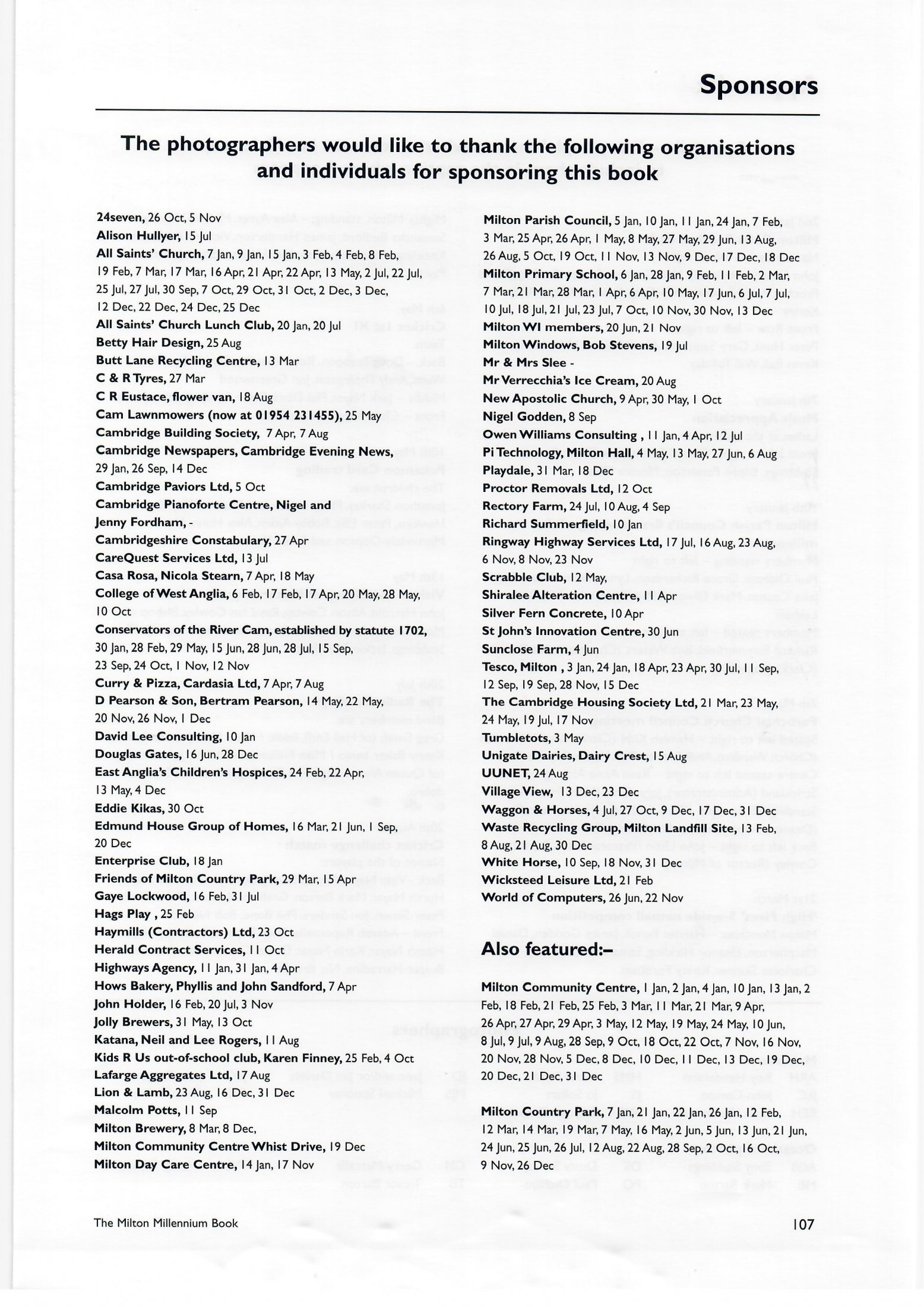 Milton 2000 Appendix - Sponsors - Additional Captions Page 1070001