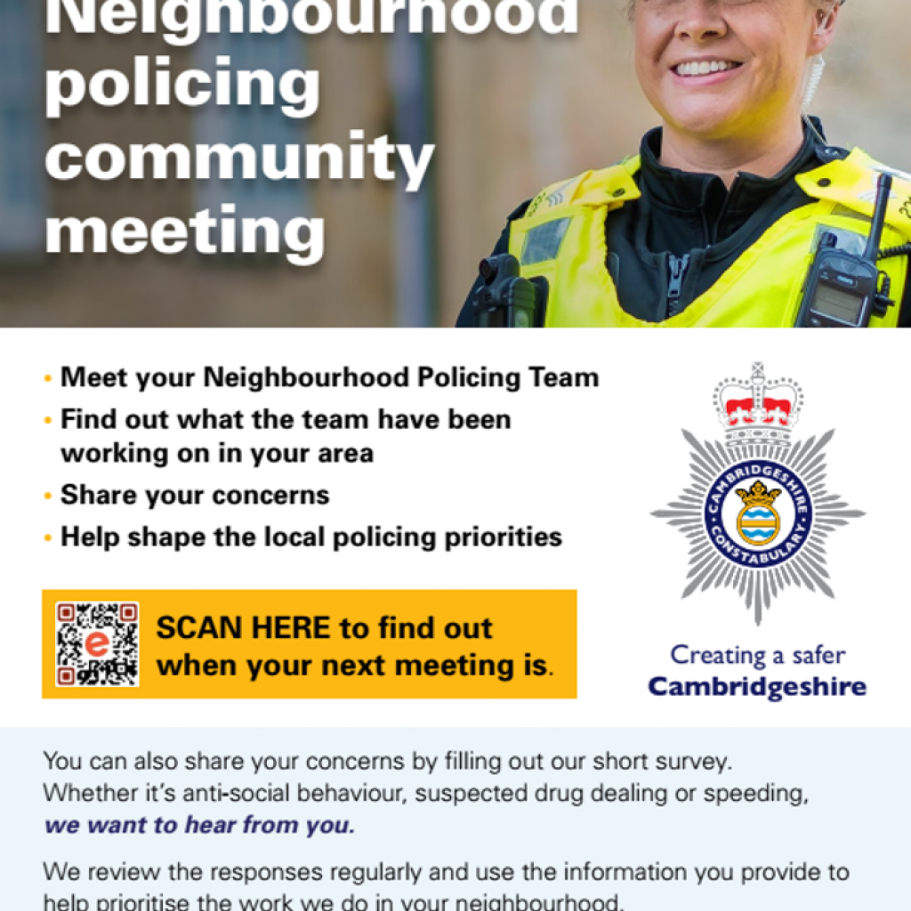 Poster advertising community policing meeting