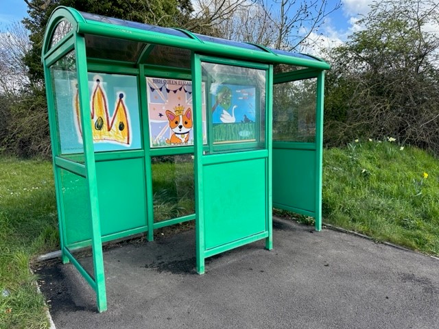 Photo of the art on the busstop at Landbeach Road 